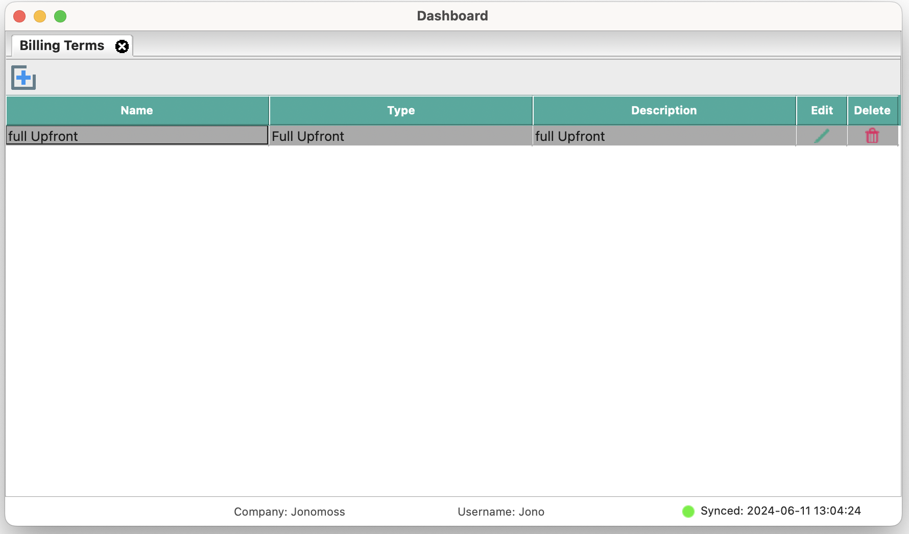 Billing Terms Dashboard